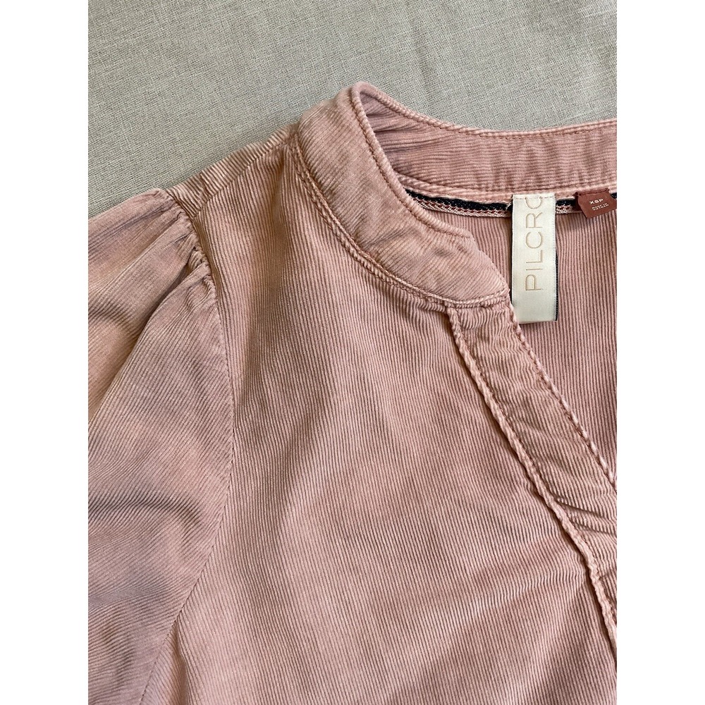 Pilcro Anthropologie Corduroy Dress Size XSP Pink Aline Tiered - Picture 8 of 11